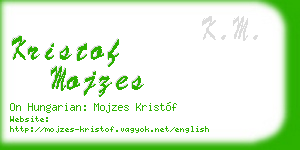 kristof mojzes business card