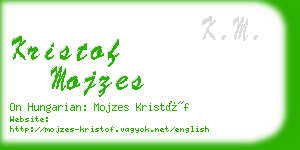 kristof mojzes business card